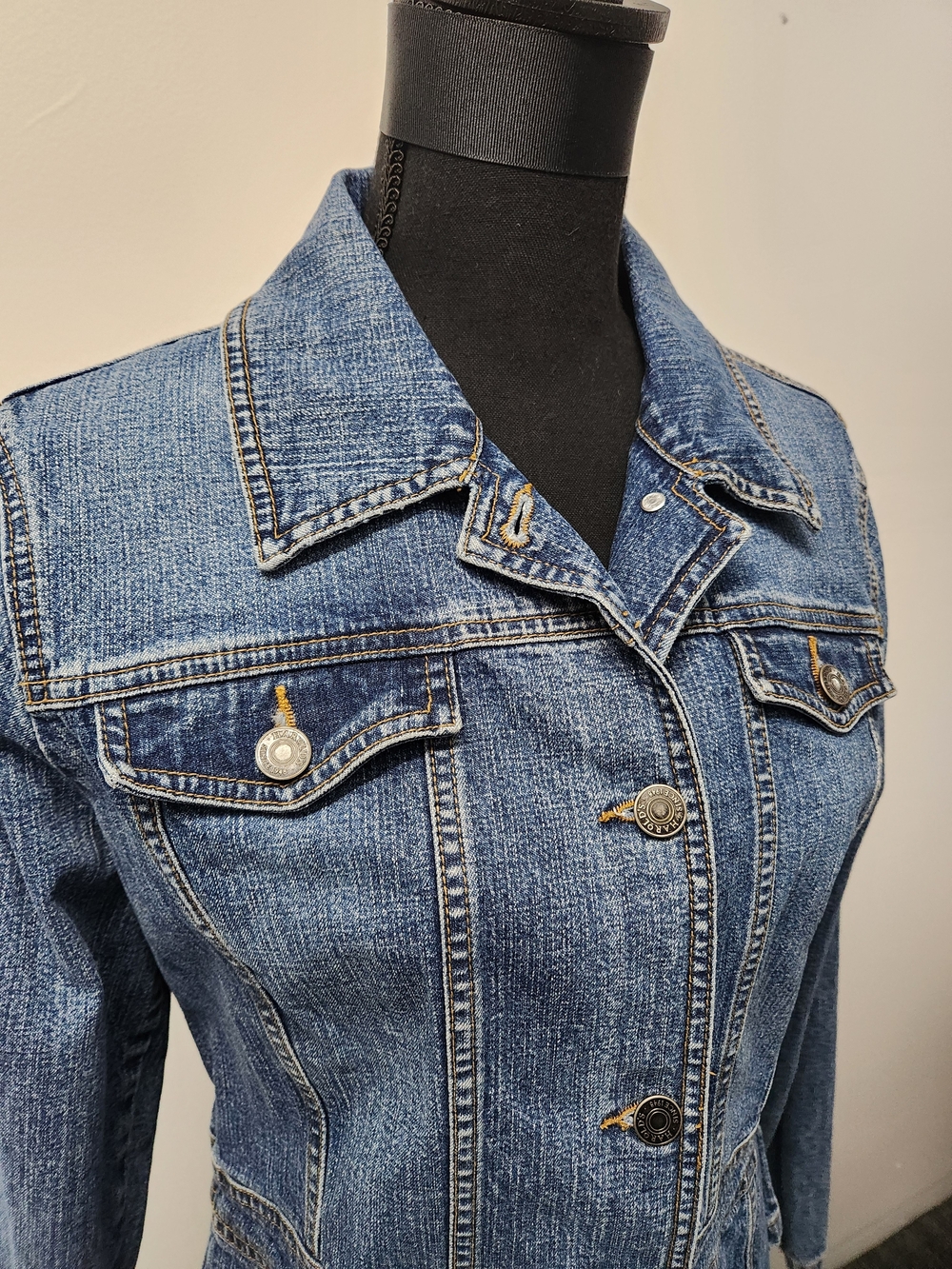 Harold's Faded Blue Denim Jacket with Contrast Stitching